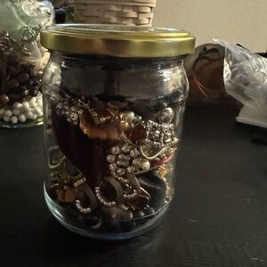 Mystery jewelry jar. In a pickle jar haha